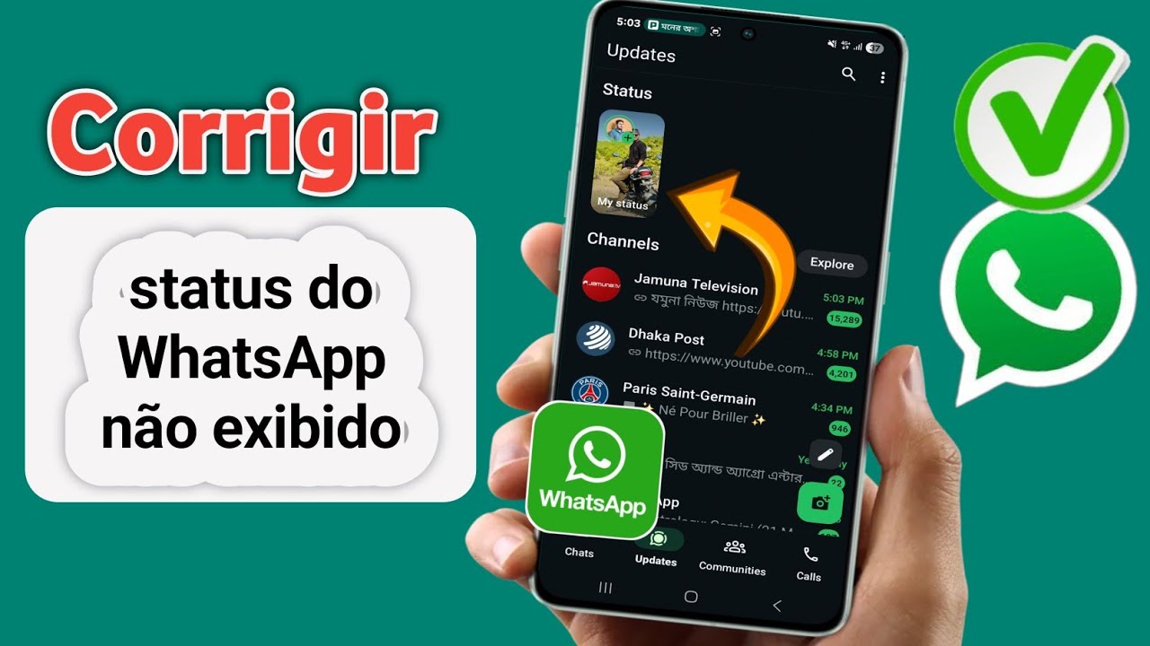 Como corrigir o status do WhatsApp que n&atilde;o aparece em 2026