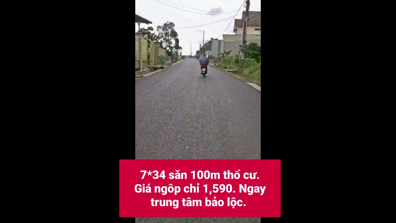 Ngôp ngôp đất ngay trung tâm bảo lộc 7*34 săn 100m thô cư mà giá chỉ 1590