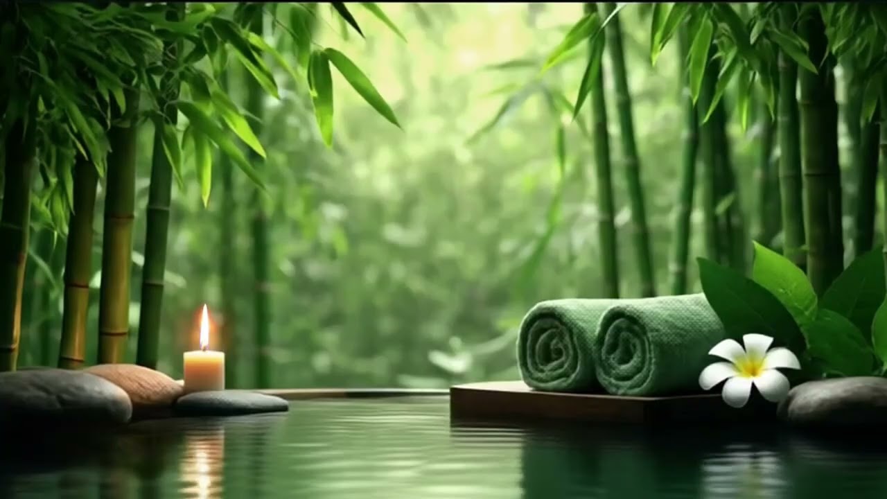 Zen Spa Meditation Music with Flowing Water, Soft Candlelight, and Deep Relaxation Energy
