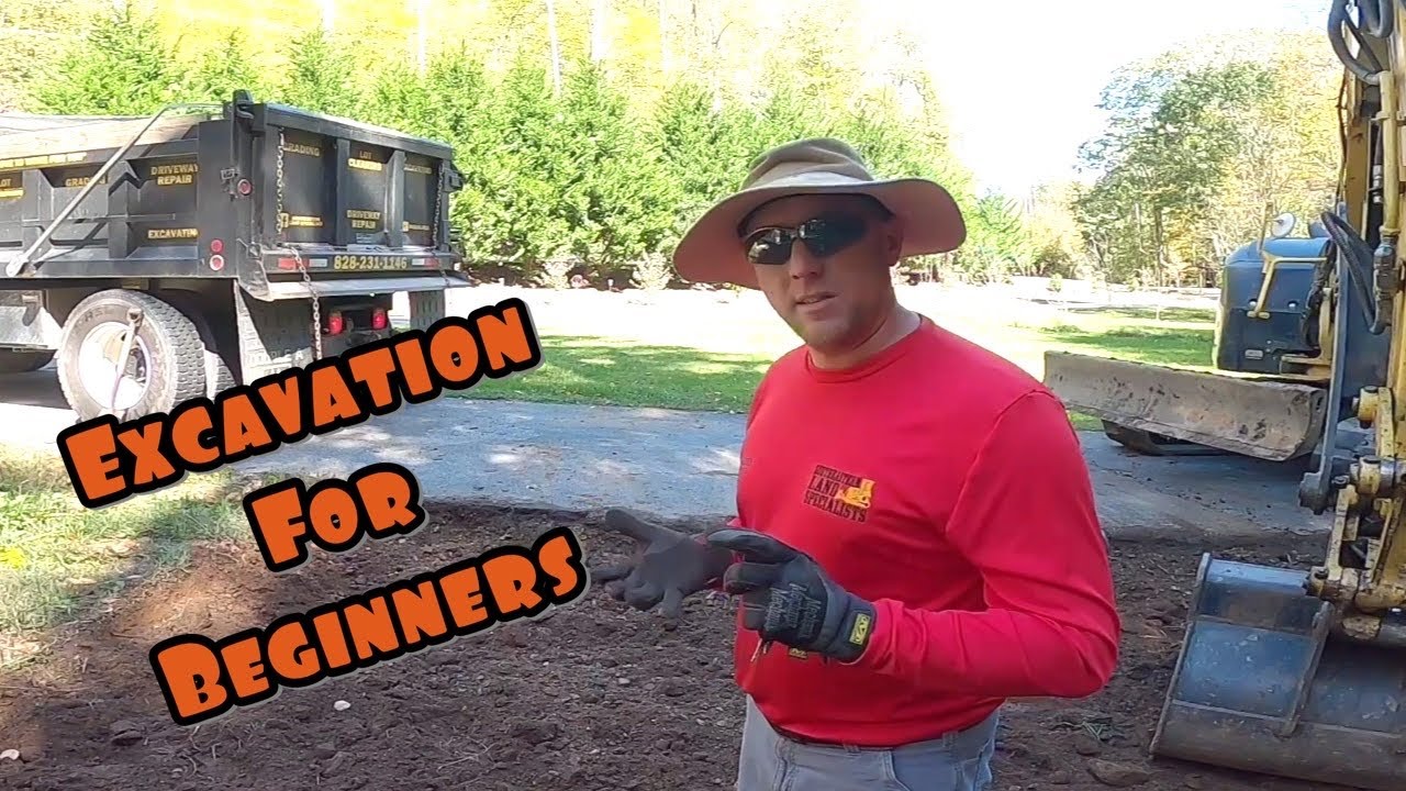 How install a gravel parking pad for cars with an excavator