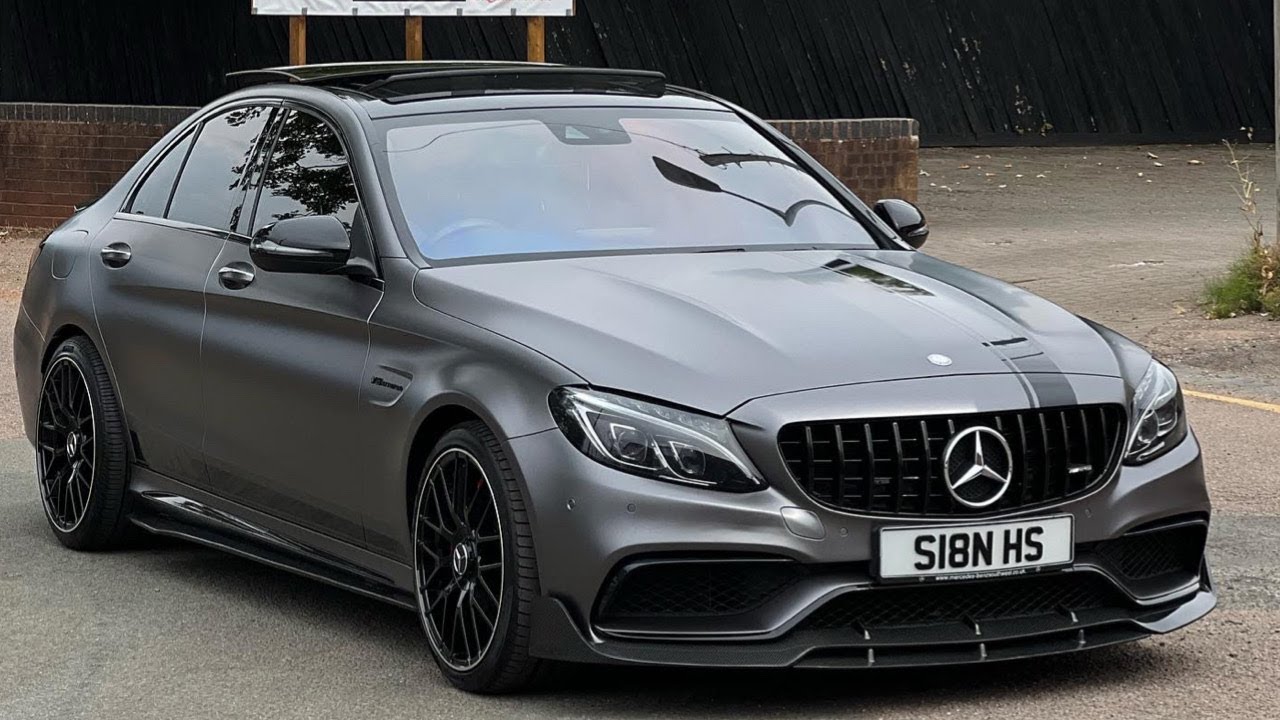 MERCEDES C63 WRAPPED IN SATIN GREY