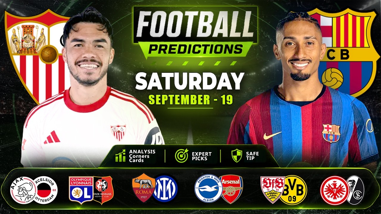 🔥 Football Predictions Today 19 September | BTTS & Over 2.5 | Saturday Predictions.