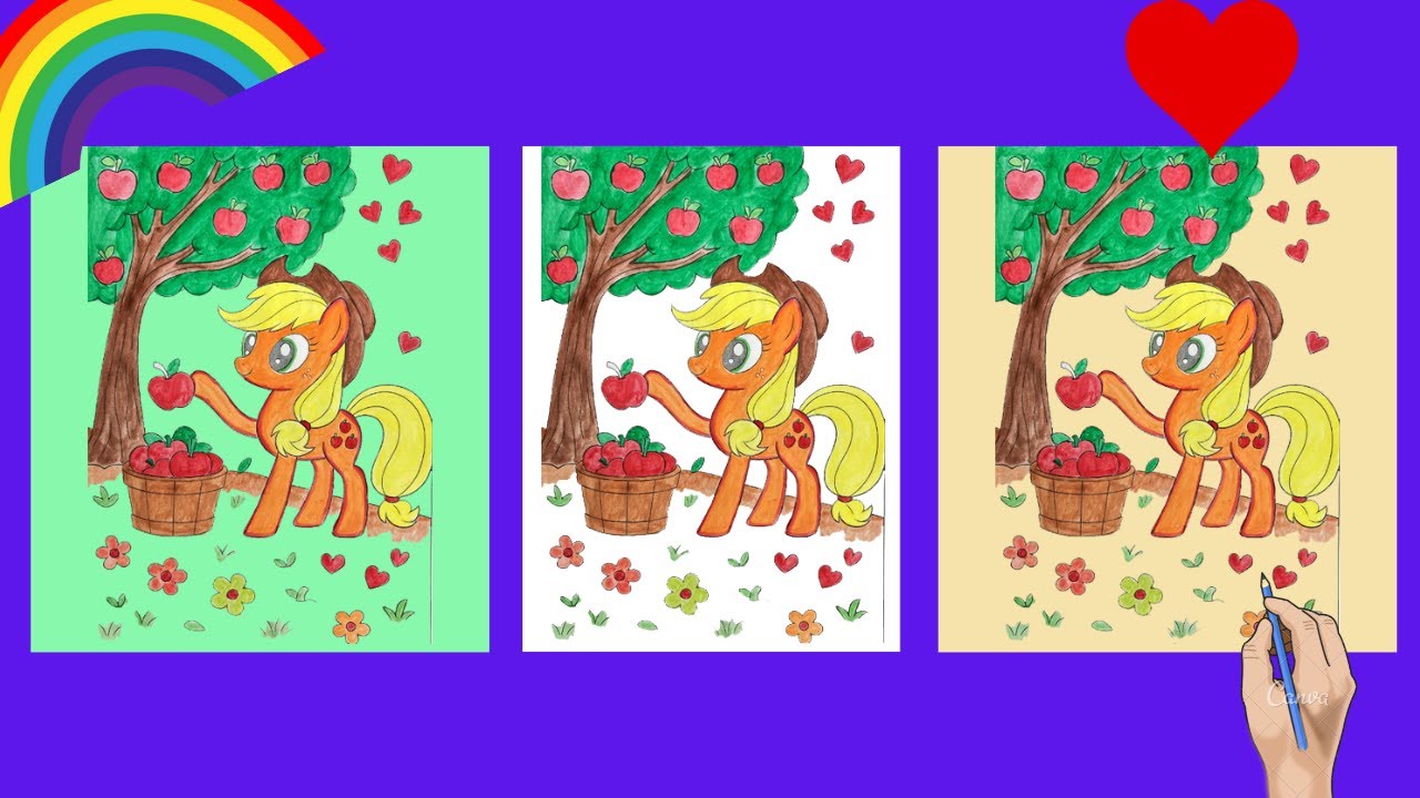 Coloring Applejack from My Little Pony | Relaxing Watercolor Painting for Kids and Fans