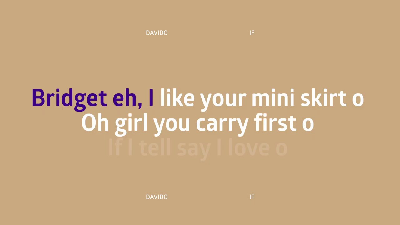DAVIDO - IF (KARAOKE LYRICS)