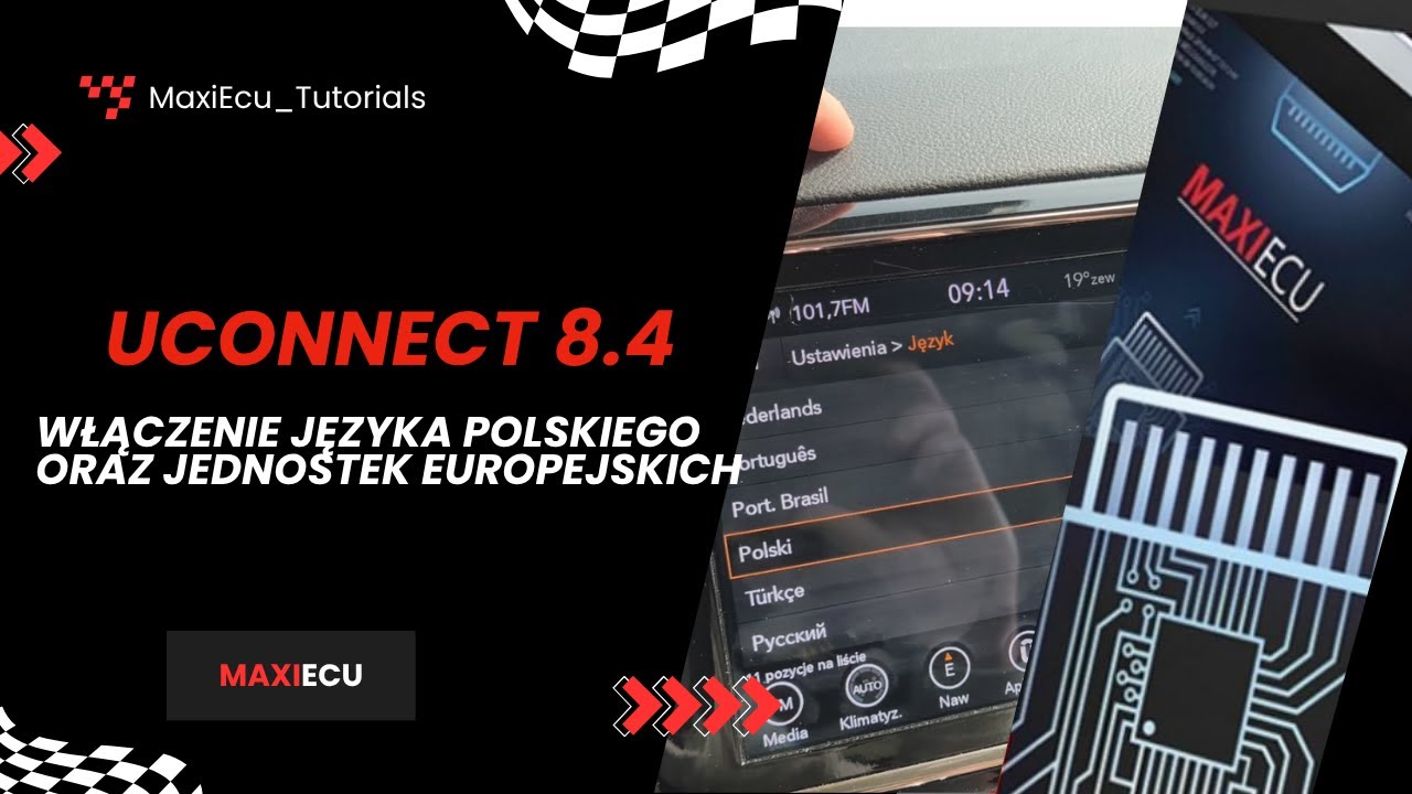 Uconnect 8.4 &ndash; Jak ustawić język POLSKI i metryczne jednostki? - poradnik MaxiEcu 3.0
