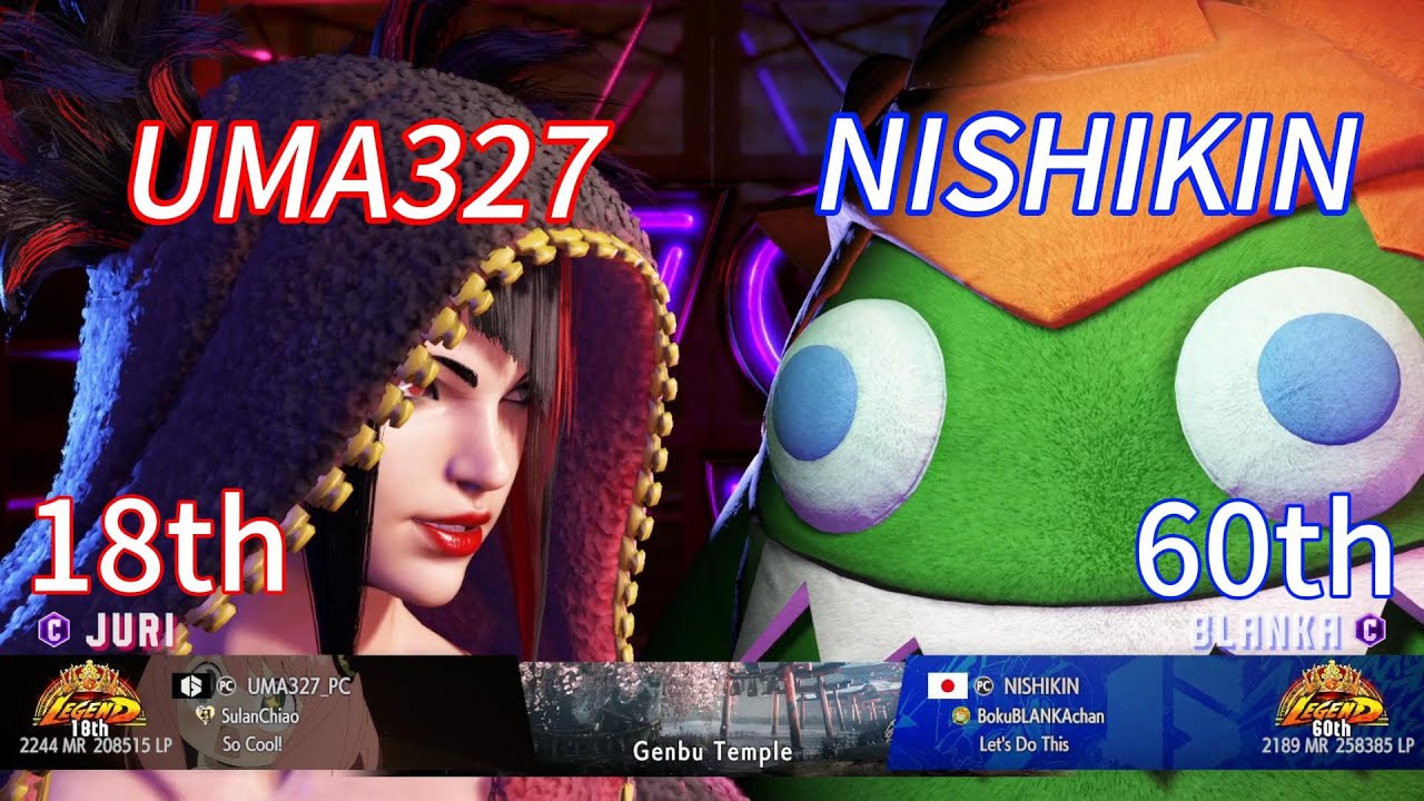 SF6💥UMA327 (JURI)18th vs NISHIKIN (BLANKA)60th💥Street Fighter 6 Ranked Matches