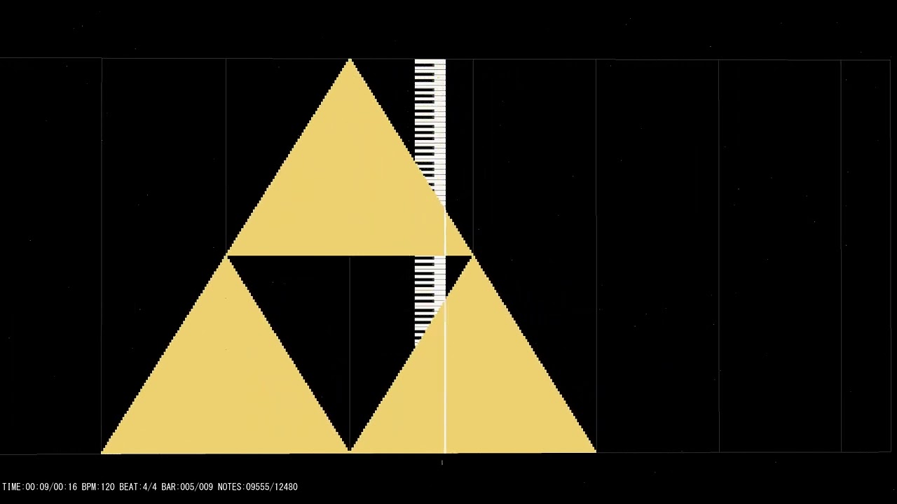 Triforce Black MIDI Art in MIDITrail