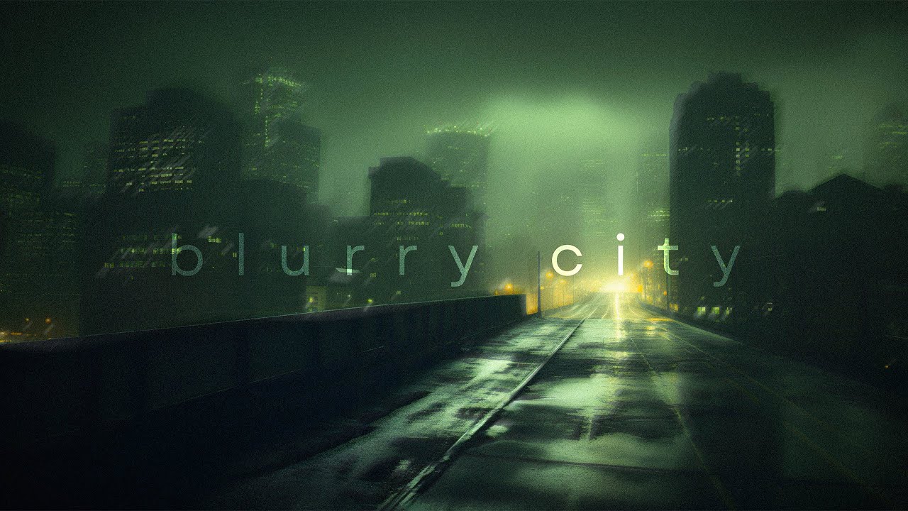 blurry city