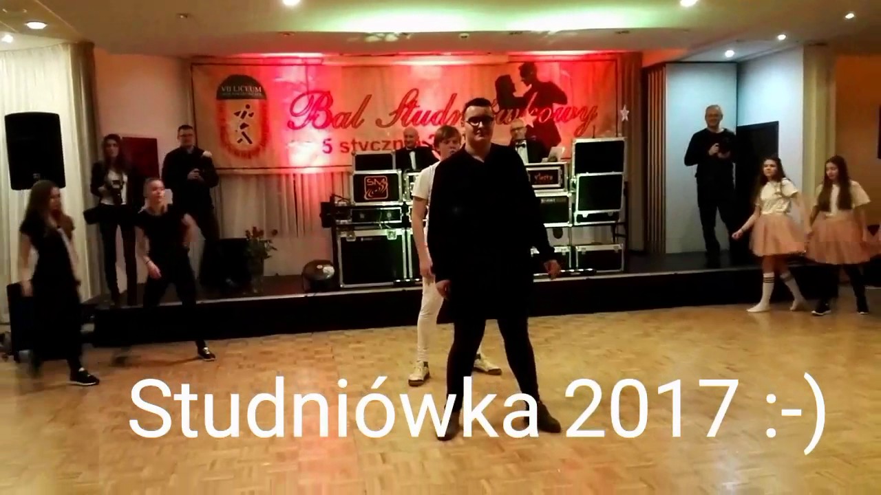 Maciek, Kacper, Dziewczyny i ABBA :-); studniówka 2017; VII LO Bydgoszcz