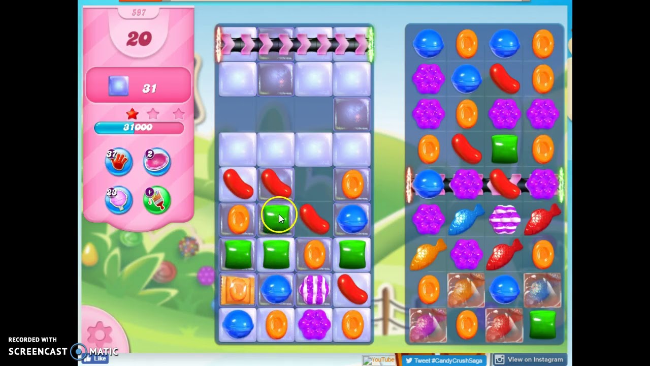 Candy Crush Level 597 Audio Talkthrough, 3 Stars 0 Boosters
