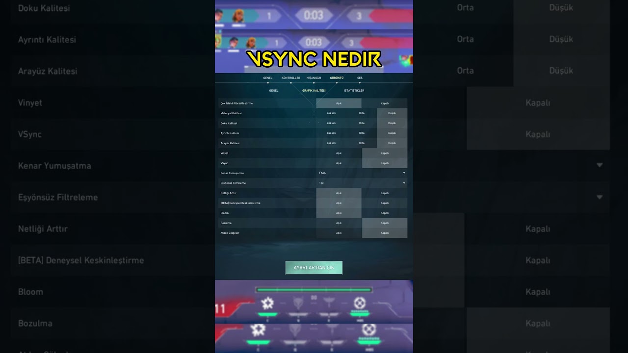 VALORANT OYUN İ&Ccedil;İ EN İYİ FPS AYARLARI  #valorant #valoranturkiye #keşfet #gaming #fps