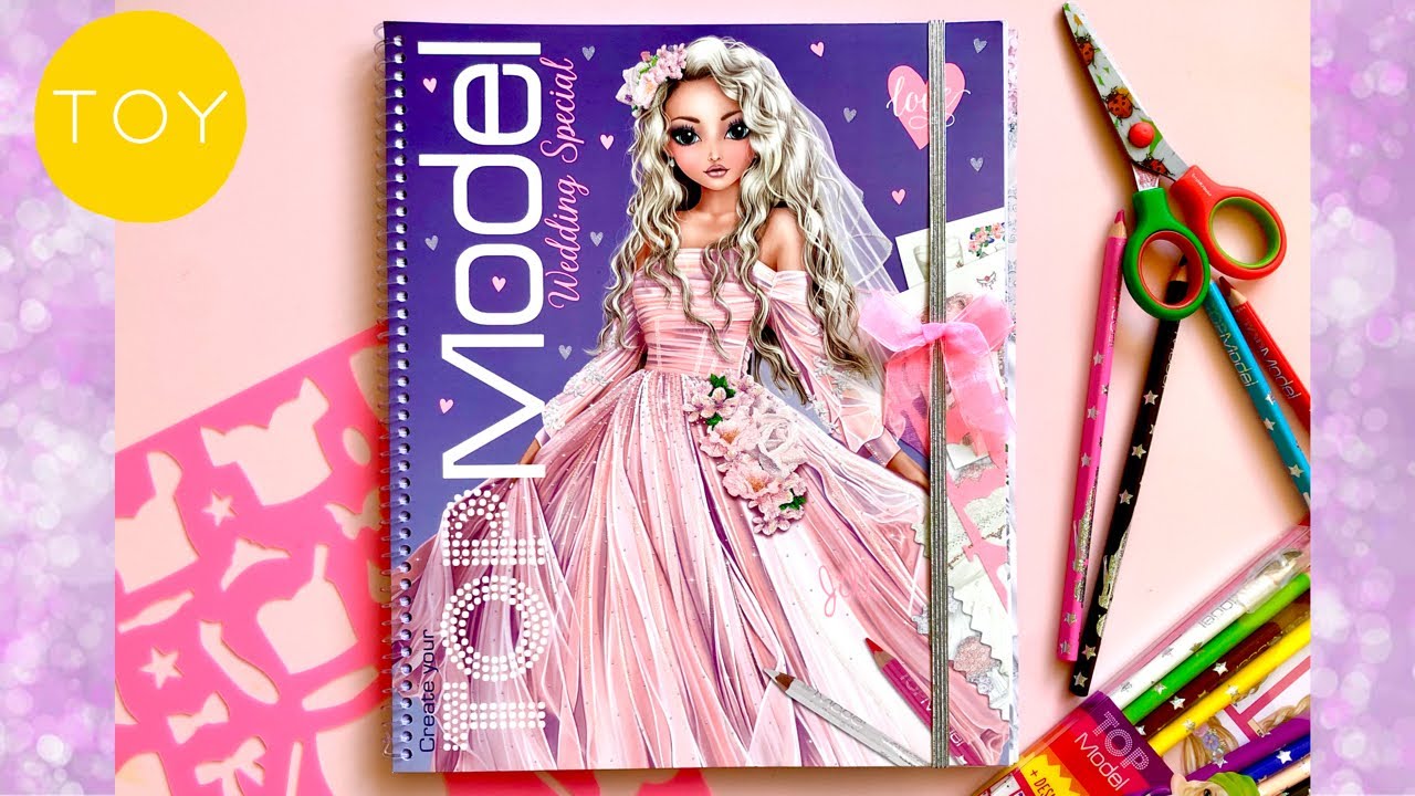 TOP MODEL Wedding special...Doll dress up sticker and coloring...