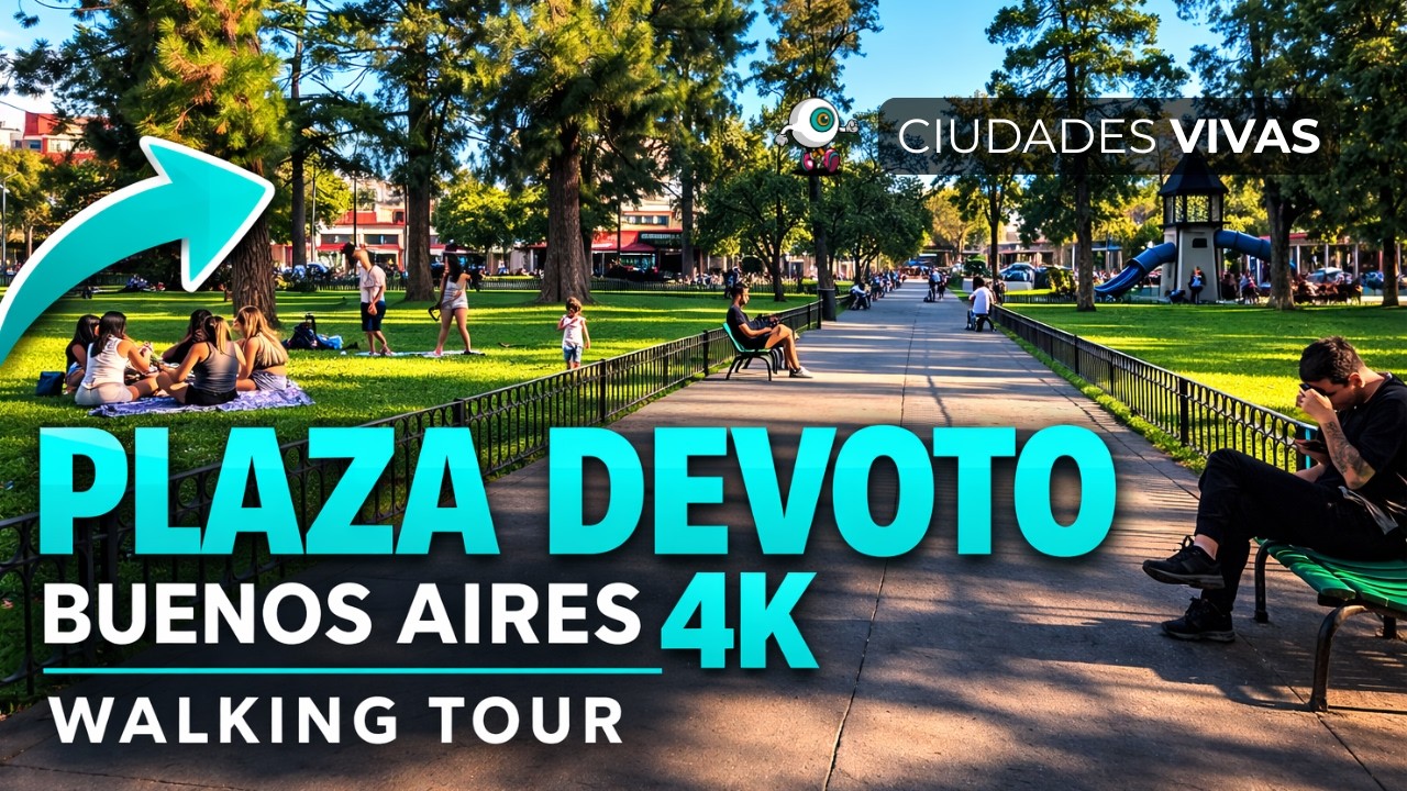 Plaza de Devoto – Walking Tour 4K | Buenos Aires, Argentina 🇦🇷