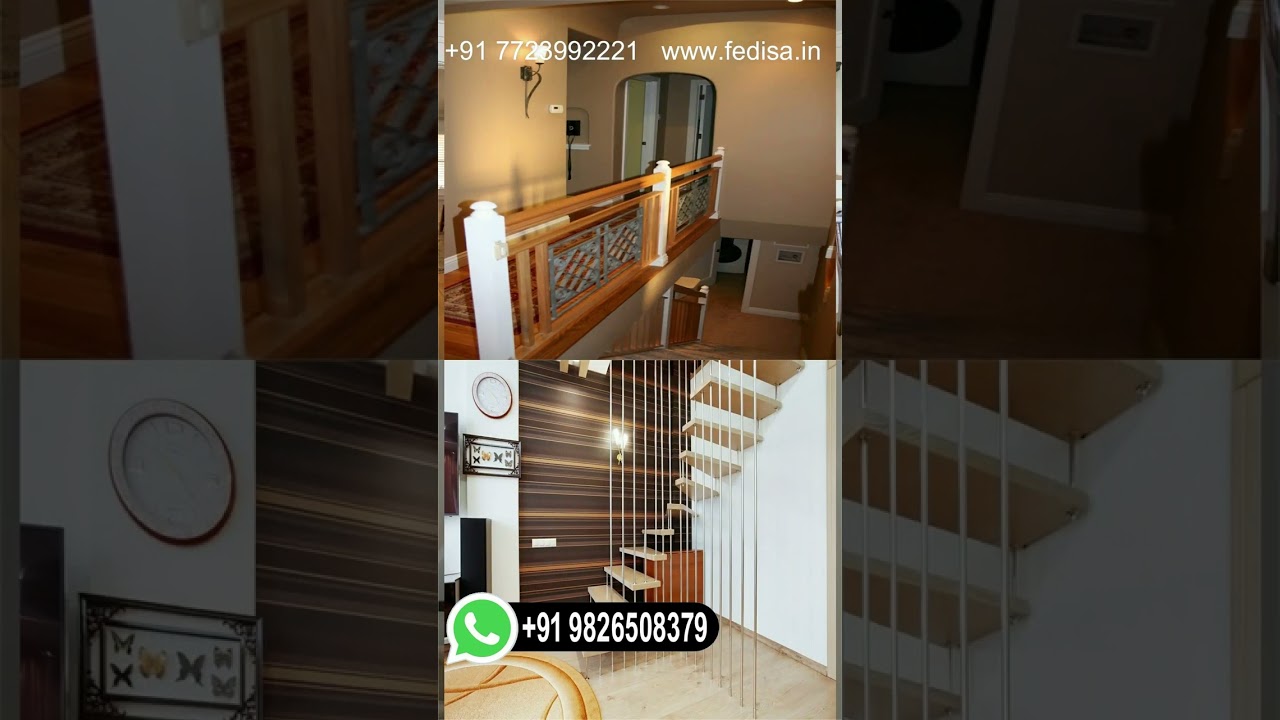 Design per ringhiere per scale Pozzo delle scale curvo Design moderno per ringhiere in
