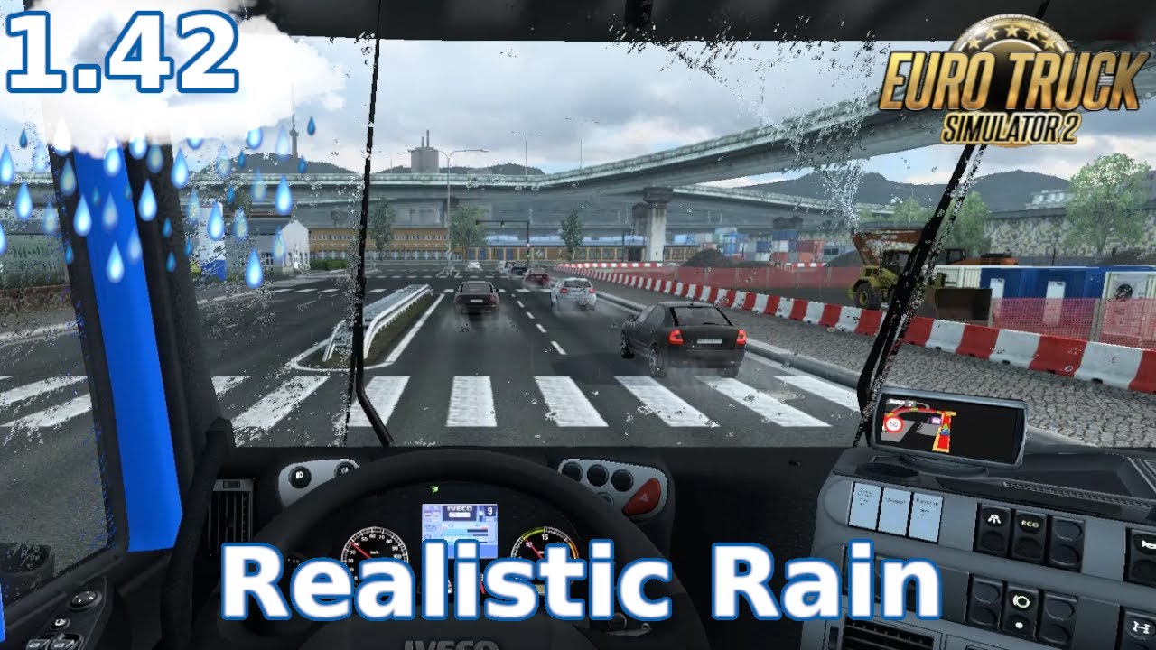 (ETS2 1.42) Realistic Rain v4.0.1 | Euro Truck Simulator 2 Mods