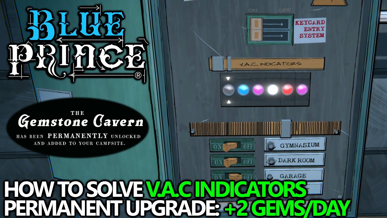 Blue Prince - How to Solve Breaker Puzzle (V.A.C Indicators) for Permanent Upgrade: Gemstone Cavern