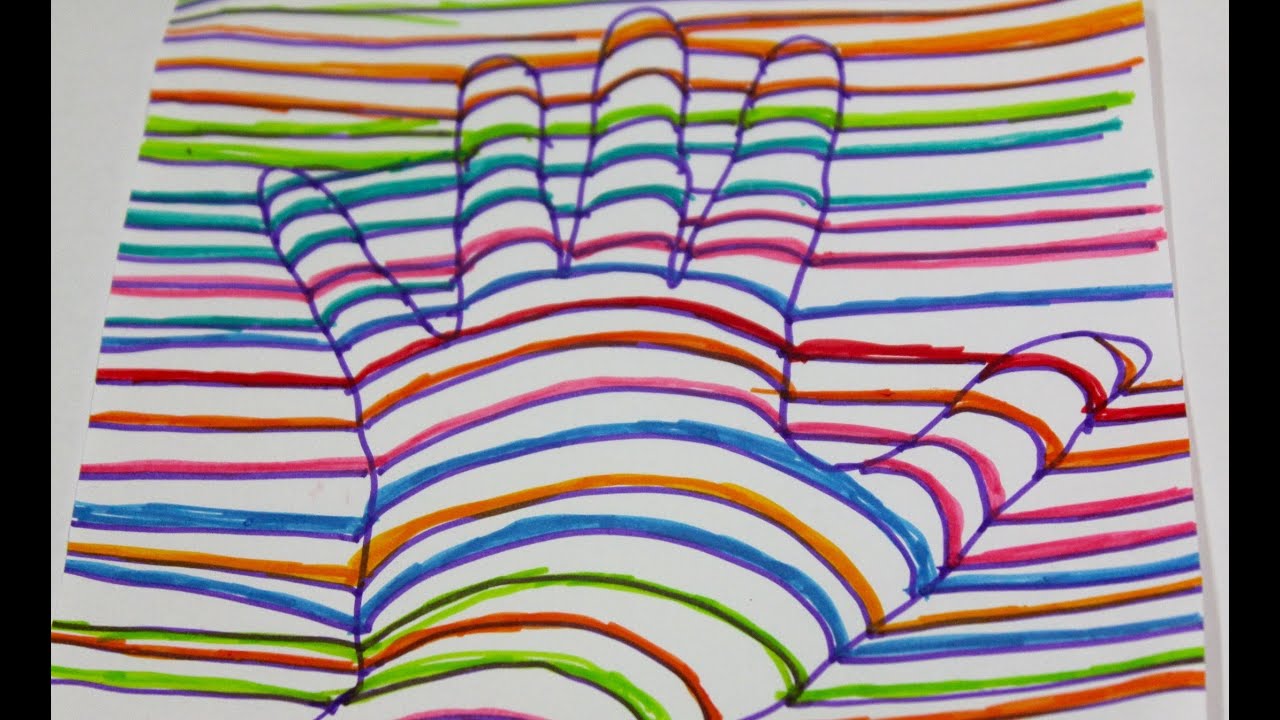 Cómo dibujar una mano en 3D. Ilusión óptica