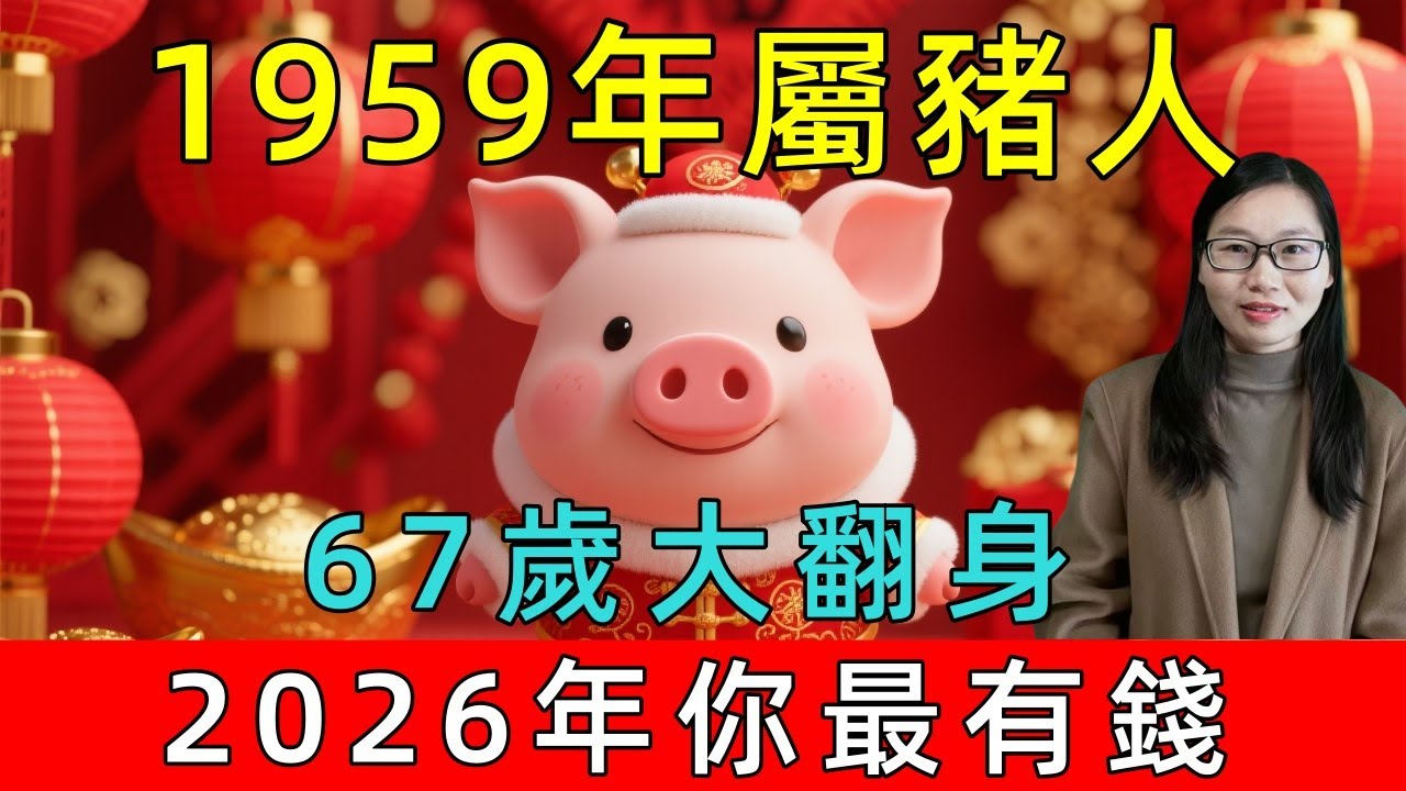 1959年屬豬人，2026年67歲「金豬納福」！2026年最有錢的就是你！#生肖 #運勢 #命理 #屬相 #風水 #財運 #佛陀 #佛學 #佛法 #佛教 #修行 #智慧 #因果 #佛家