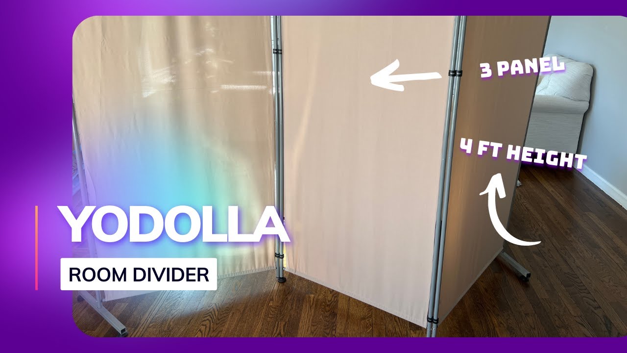 YODOLLA 3 Panel Privacy Room Divider, 4 FT Outdoor/Indoor Wall Divider and Folding Privacy Screens