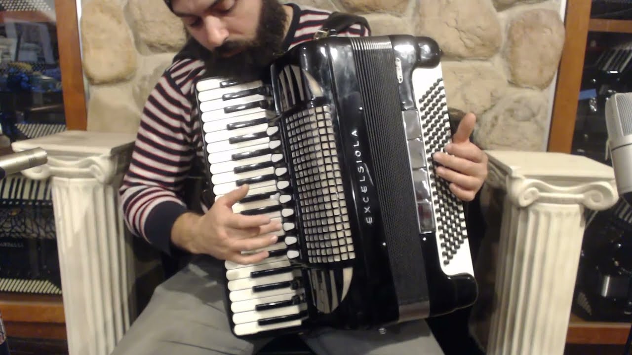5823 - Black Excelsior Excelsiola 720 Piano Accordion LMMH 41 120 $2499
