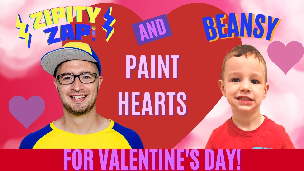 ZIPITY ZAP and Beansy Paint Hearts for Valentine's Day | Education Videos For Kids
