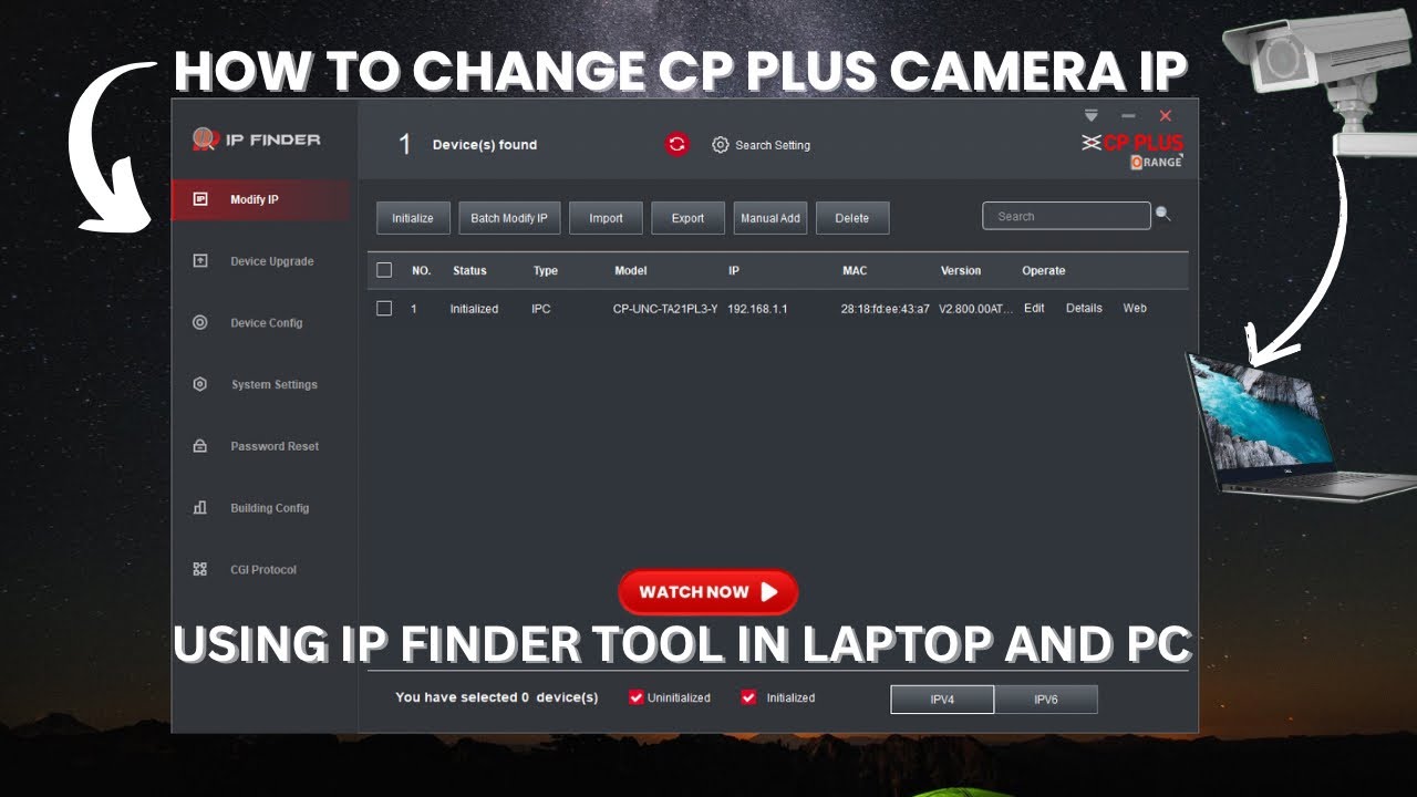 HOW TO CHANGE CP PLUS IP CAMERA’S IP ADDRESS // USING IP FINDER TOOL // #cpplus #ipcamera 