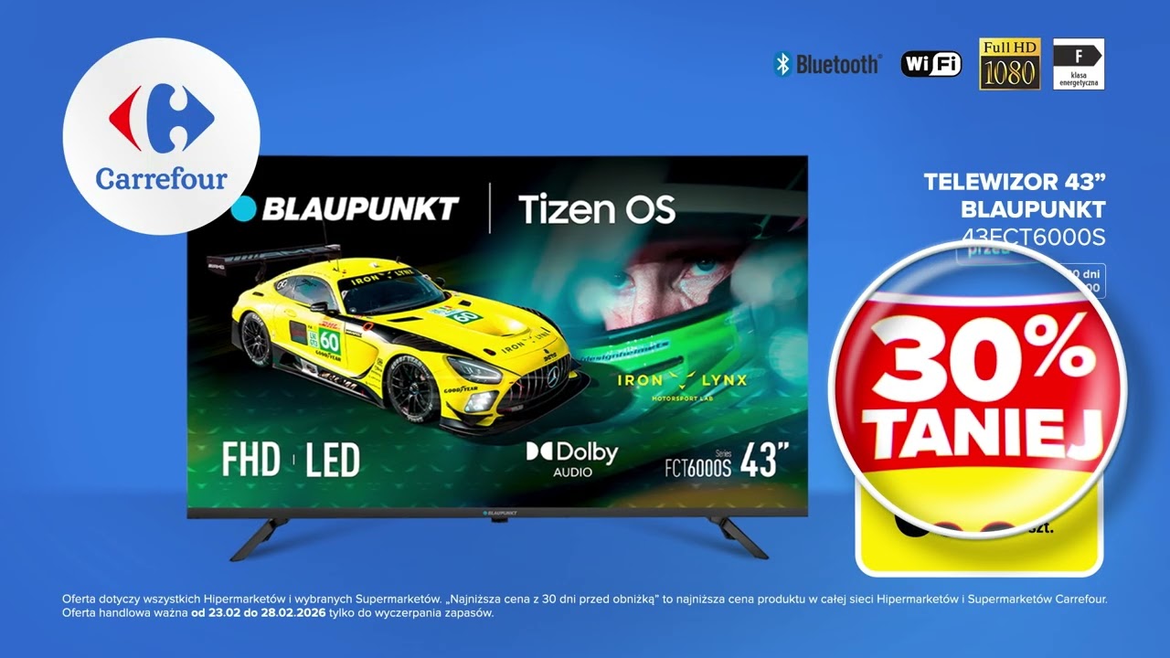 MISJA: ZGARNIJ PROMKĘ. Telewizor 43’’ BLAUPUNKT -30%, ręcznik papierowy. JUMBO taniej za 2.