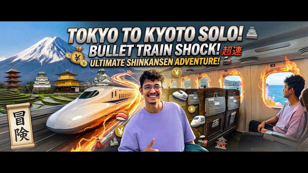 TOKYO TO KYOTO SOLO! My 500 KM/H Bullet Train Adventure! (SHINKANSEN SHOCK) 🚅💨