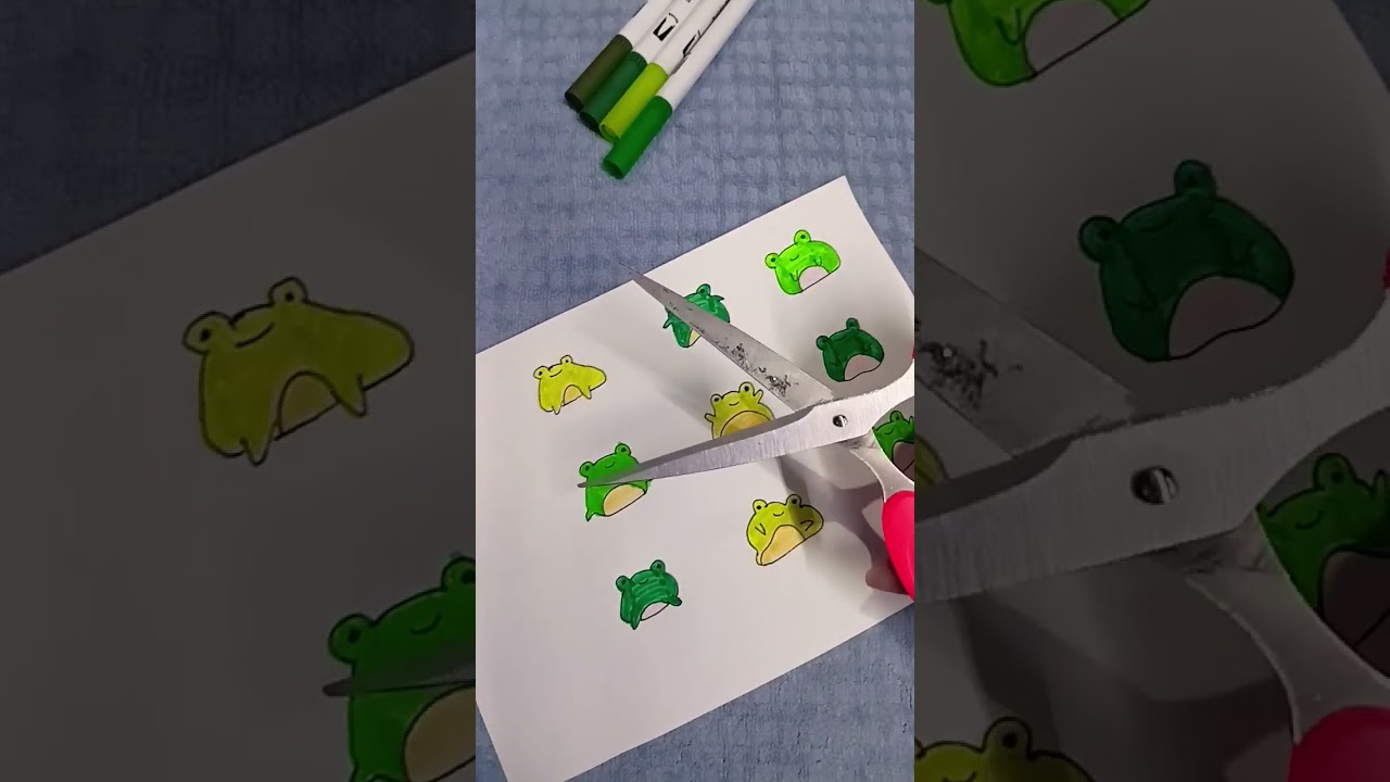 easy cute frog 🐸 🤩 DIY stickers 😉😁 at home