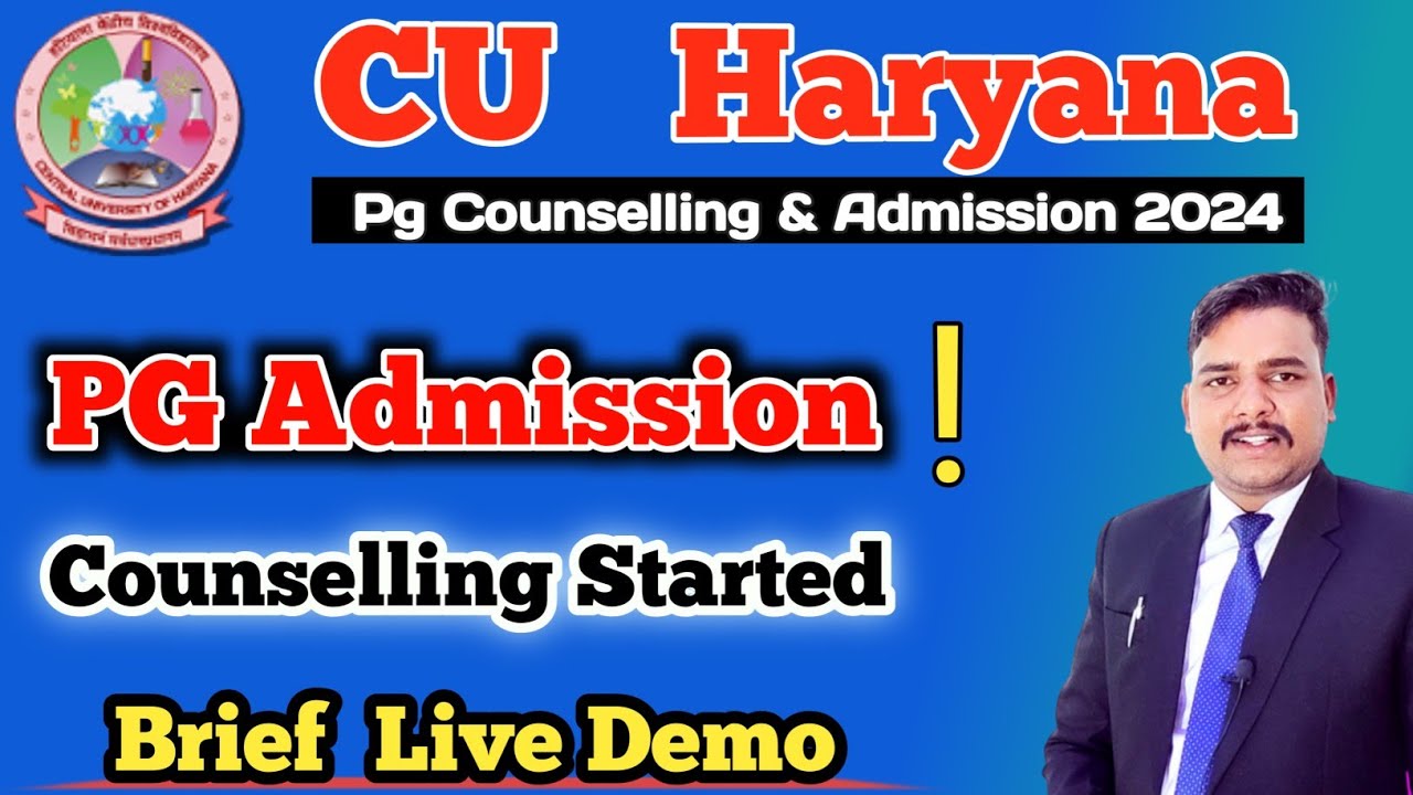 CU Hariyana PG Admission 2024 Registration | cuet pg counselling 2024