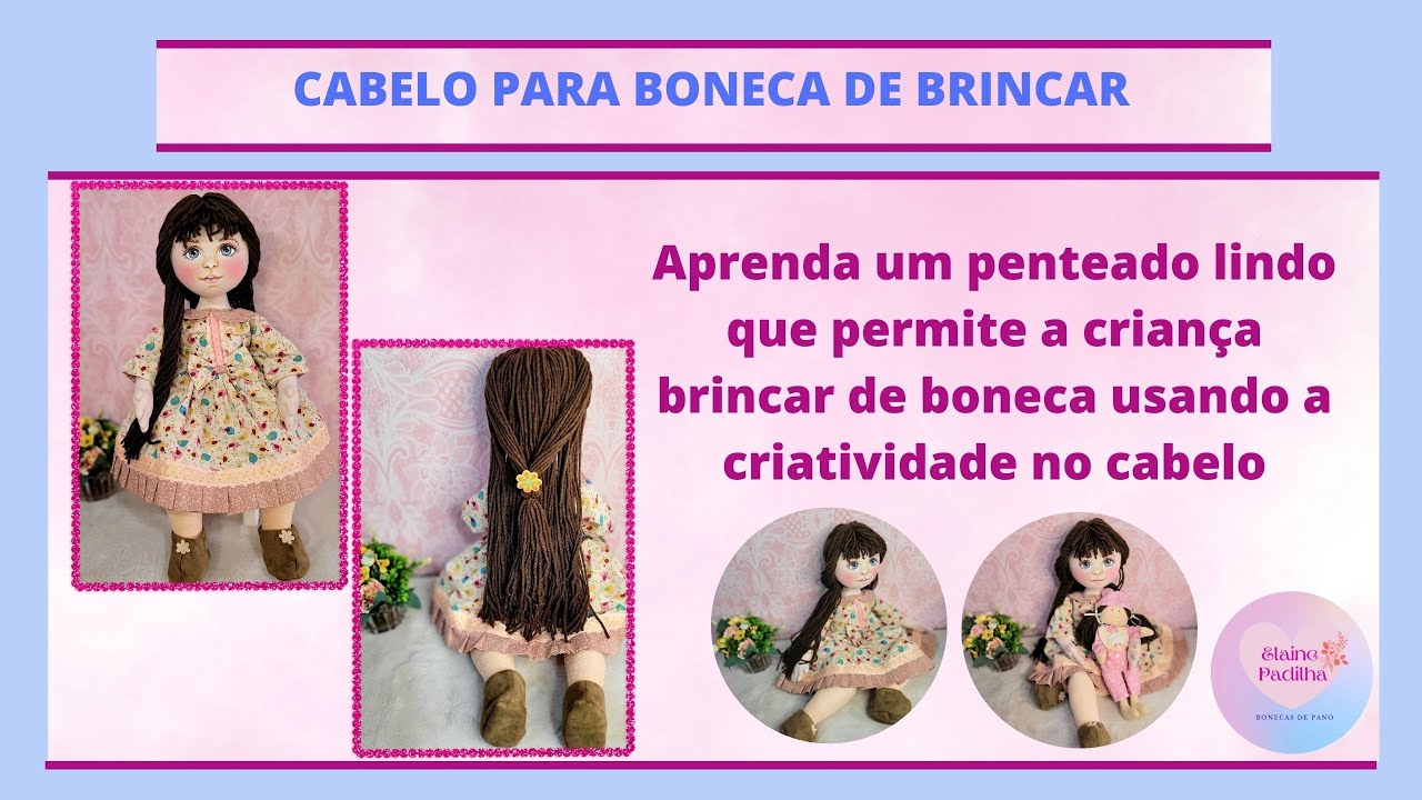 Cabelo de boneca de pano para brincar
