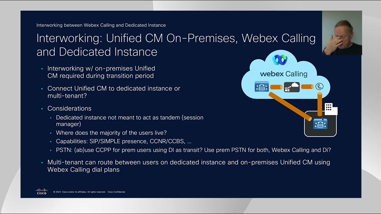 Interworking between Webex Calling and Dedicated Instance Cloud Connected PSTN