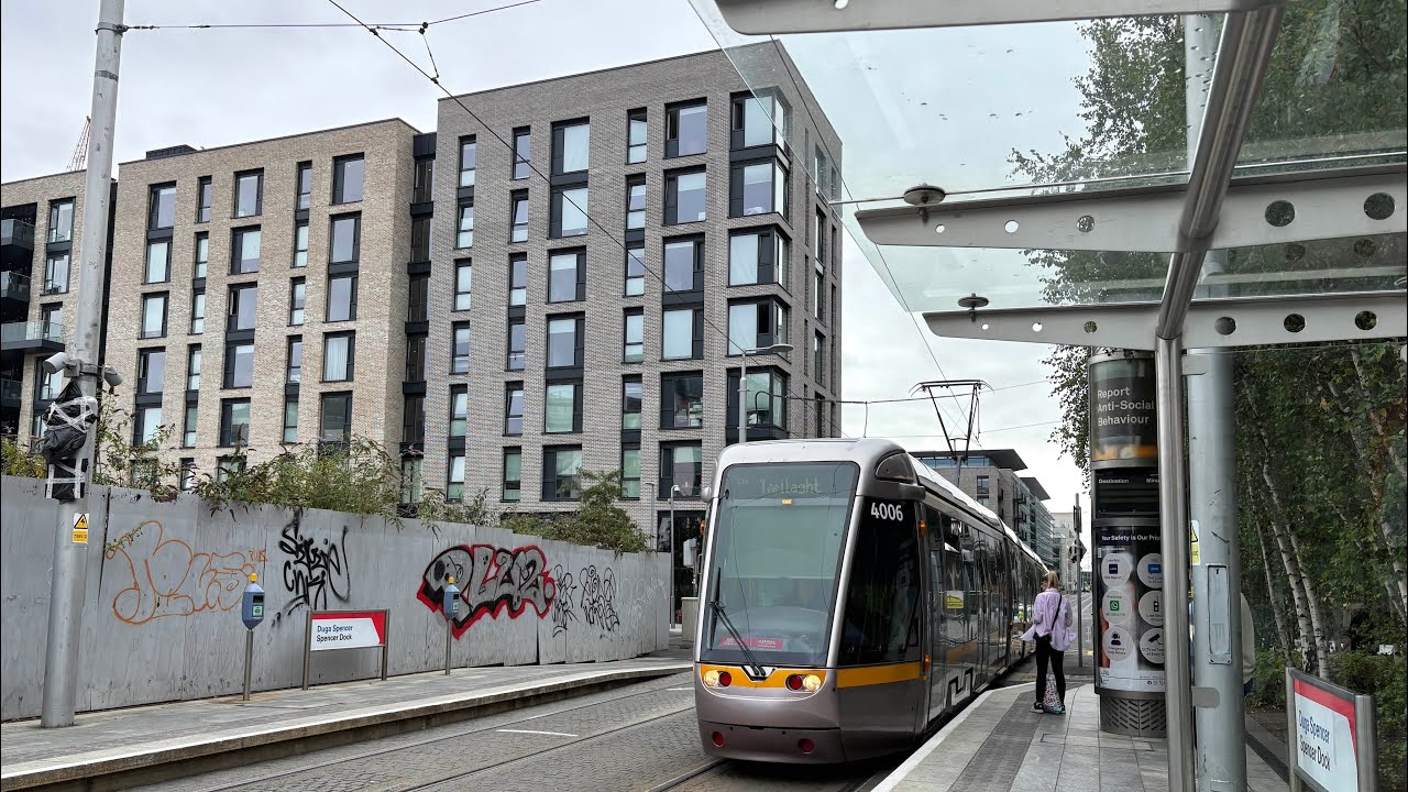 Ireland small town Tallaght 1 - Tram riding｜from Spenser Dock｜to Tallaght