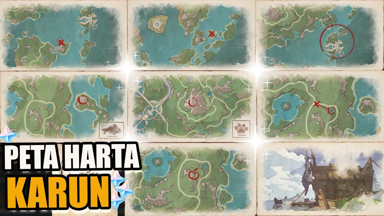 8 Lokasi Map Harta Karun | Chest & Hidden Achievement【Genshin Impact】