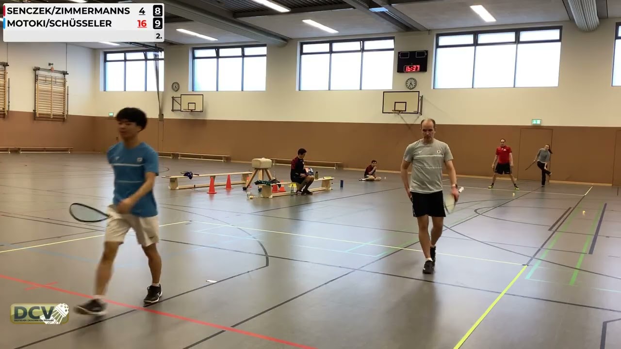 100 Crossminton Open Doubles Final, Düsseldorf Cup 2026, Senczek/Zimmermanns vs. Motoki/Schüsseler