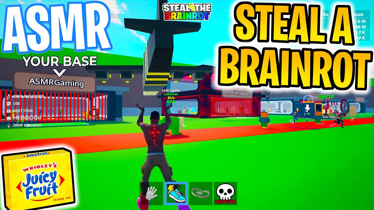 ASMR Gaming 😴 Fortnite Steal a Brainrot Relaxing Gum Chewing 🎮🎧 Controller Sounds + Whispering 💤