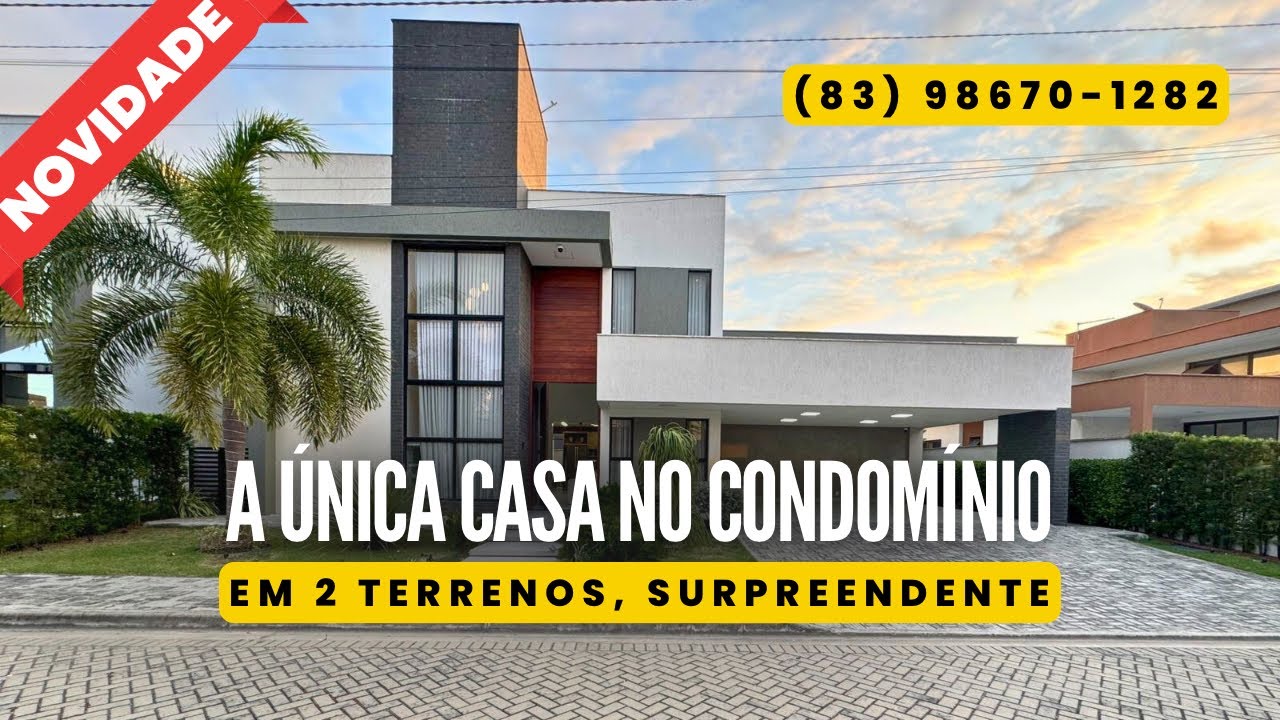 😍 SURPREENDENTE! ÚNICA CASA EM 2 TERRENOS NO CONDOMÍNIO SUNVILLE EM JOÃO PESSOA - R$2.3M