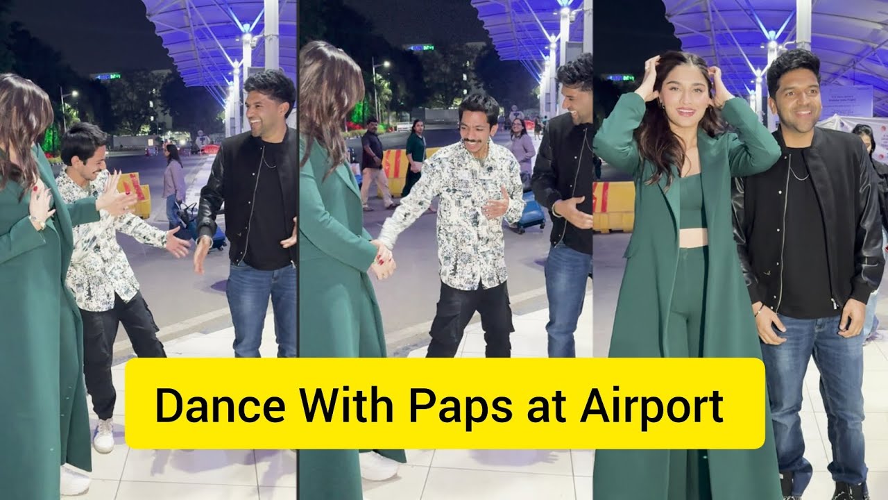 Saiee Manjrekar and Guru Randhawa ने Paps के सात किया Dance spotted at airport Leaves For Promotion