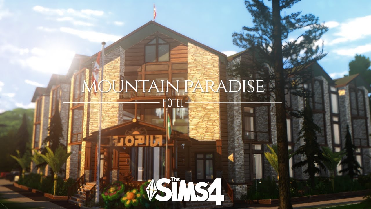 The Sims 4  -Mountain Paradise Hotel  - Relaxing Speed Build (ASMR)