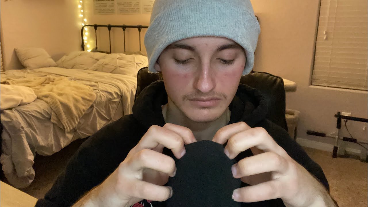 ASMR veryyy deep foam mic scratching with up close whisper rambling 💤