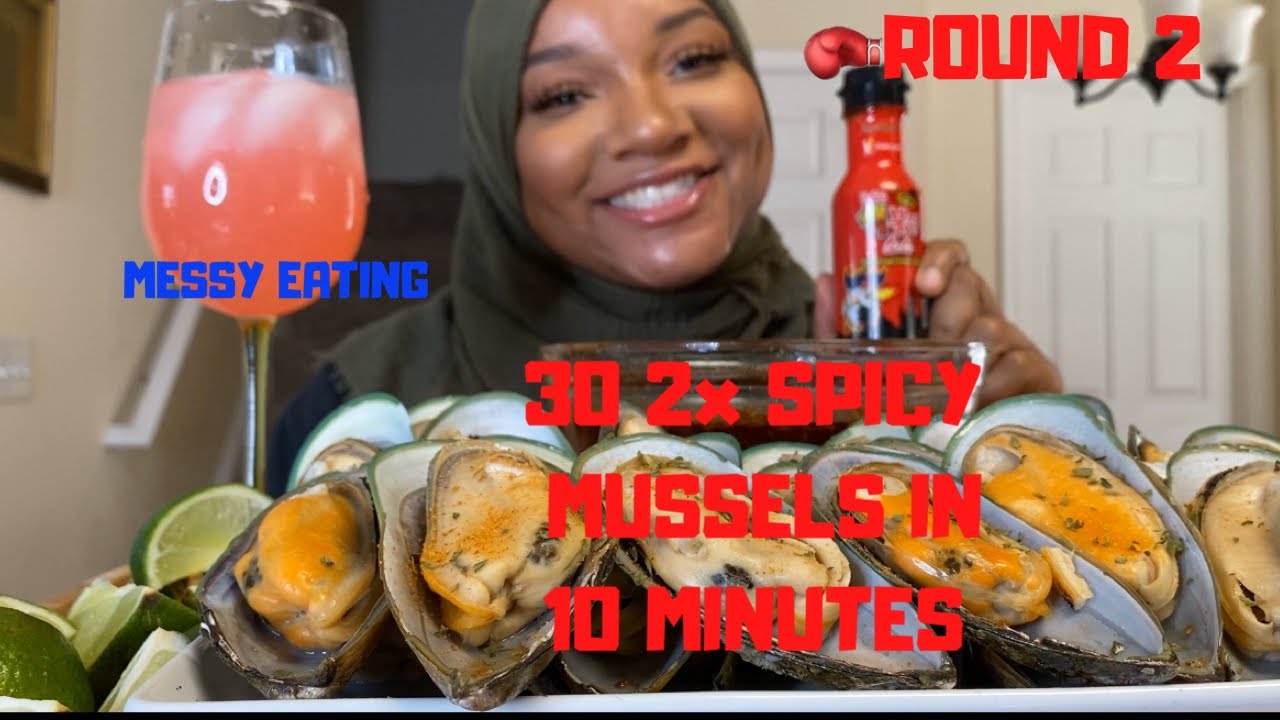 REMATCH 2x SPICY GREEN LIPPED MUSSELS CHALLENGE IN 10 MINUTES ( SEAFOOD BOIL MUKBANG) • QUEENBEAST
