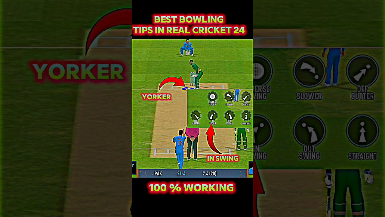 💥 best bowling tips in real cricket 24 || 100% working video #rc24 #wicket #viral