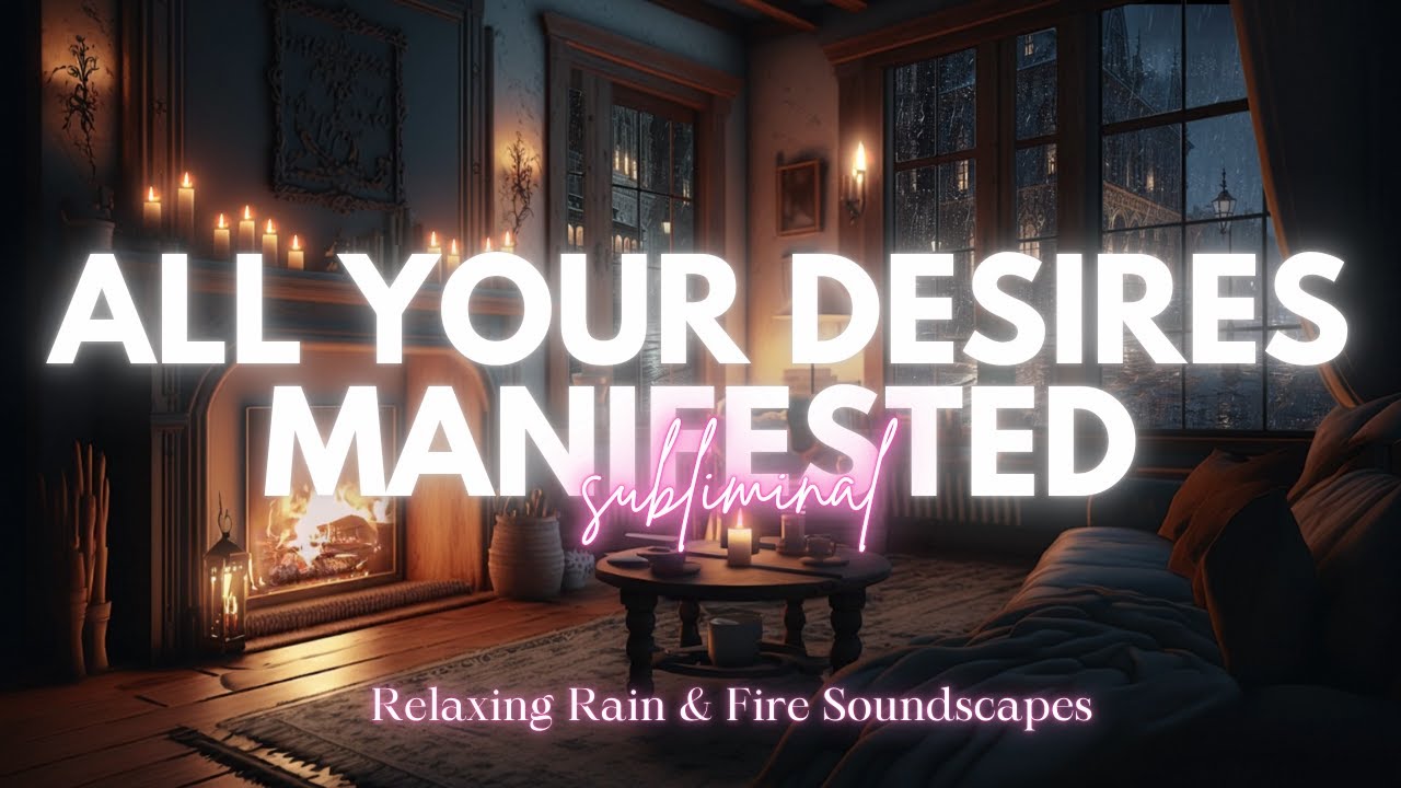 Manifestation Booster (Subliminal) Rain & Fire Ambience for Meditation, Rest, & Relaxation