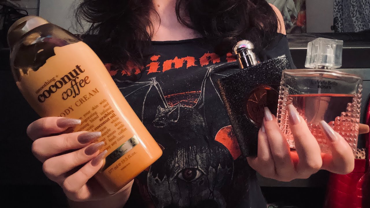LOFI ASMR ~ TAPPING ON LOTIONS AND PERFUMES WITH LONG NAILS!