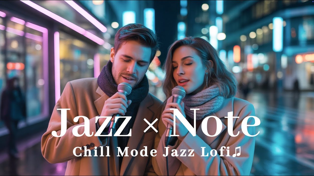 【Jazz Note】Mode Jazz Lofi ネオンの街で仲良く歌う男女アーティスト｜夜明けまで聴ける大人のBGM