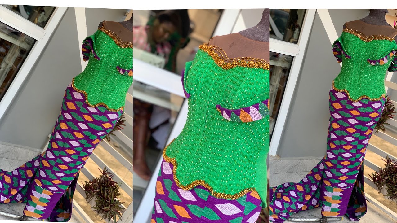 Making a Kente gown. Drafting,cutting,sewing and fitting.