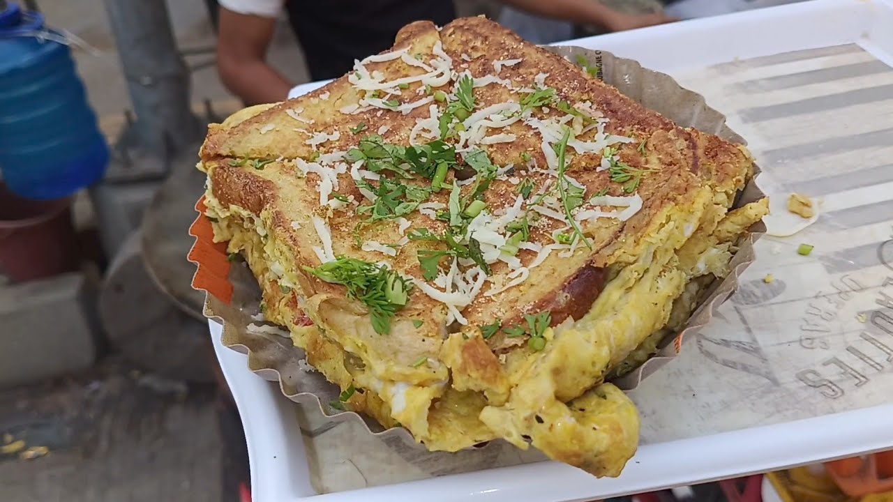 Cheese omlet Schezwan sandwich | indian street food | street food india 