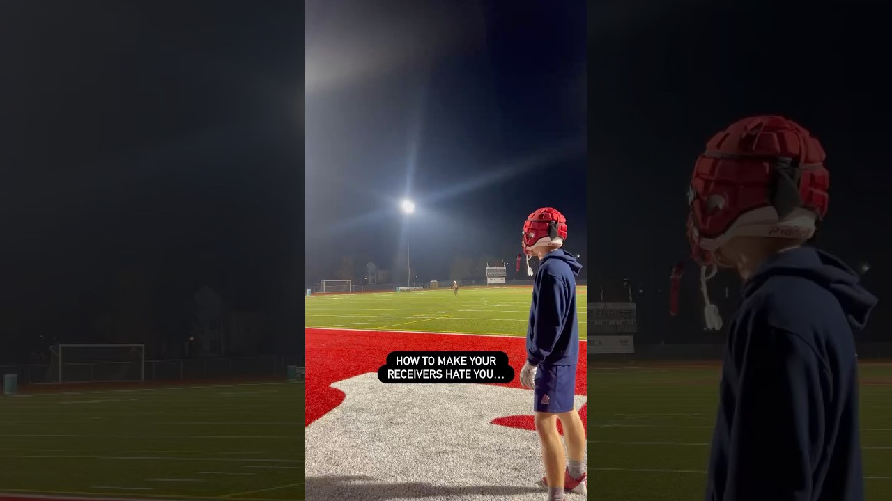 Receiver vs Quarterback! #nfl #ncaa #madden #sports #training #workout #quarterback #d1 #elite #fun