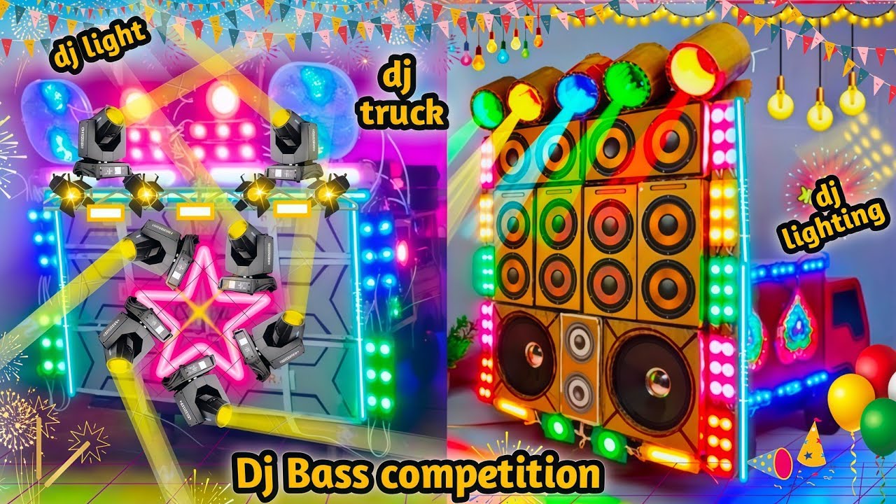 Mini Dj Truck Setup Loading at-home by Cardboard Making Dj truck and light | Mini Dj Sharpy dj wala
