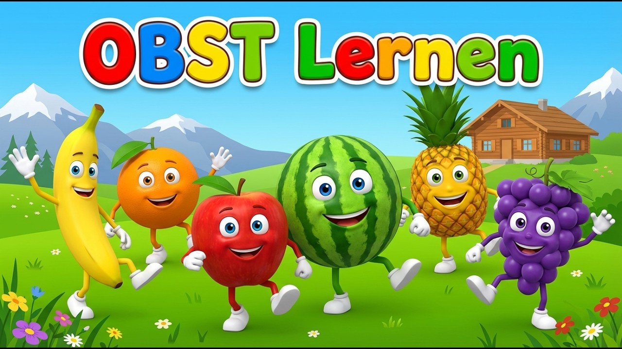 Kinderlieder Deutsch 🍎 Obst lernen für Kinder | Früchte Namen einfach erklärt DACH